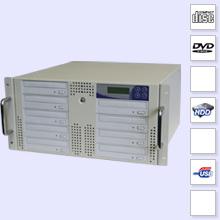 CopyRack 5 DVD Duplicator Standard PC Connected - 5u 19 inck rack mount dvd duplicator plaatsing server kast kopieren recordable cd dvd-r disks